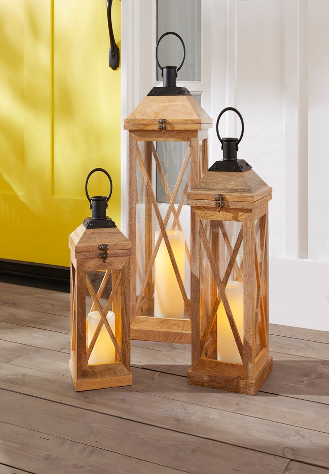  Wooden Square 18" Lantern image number 1