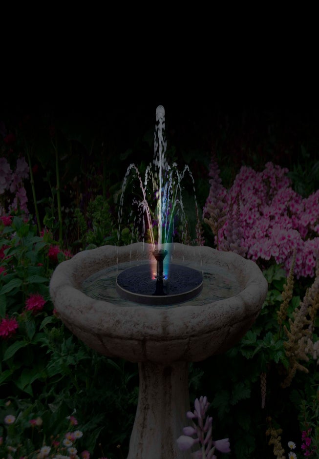 Solar Color-Changing Water Fountain image number 1