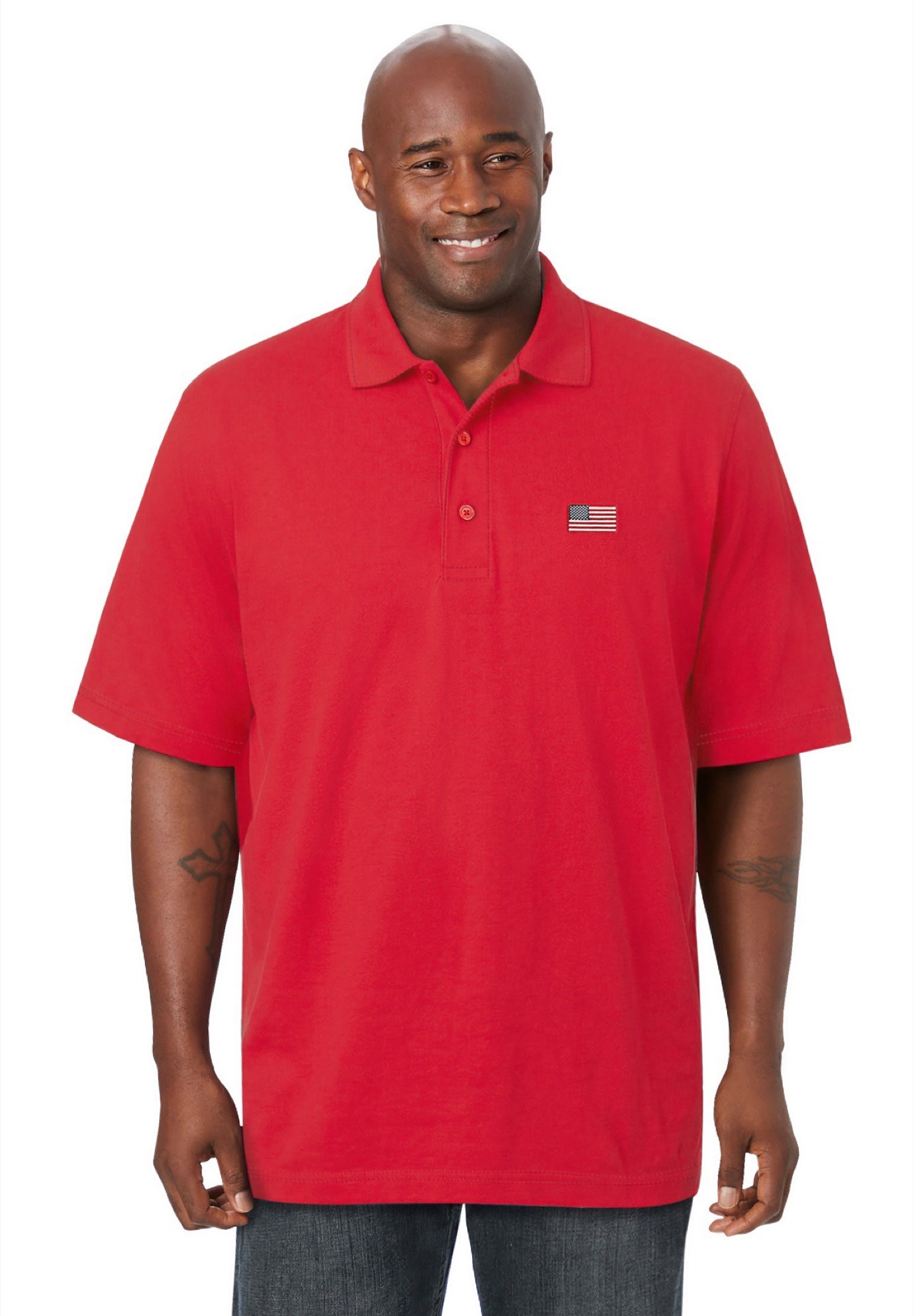 Big and Tall Americana Polo from KingSize image number 2
