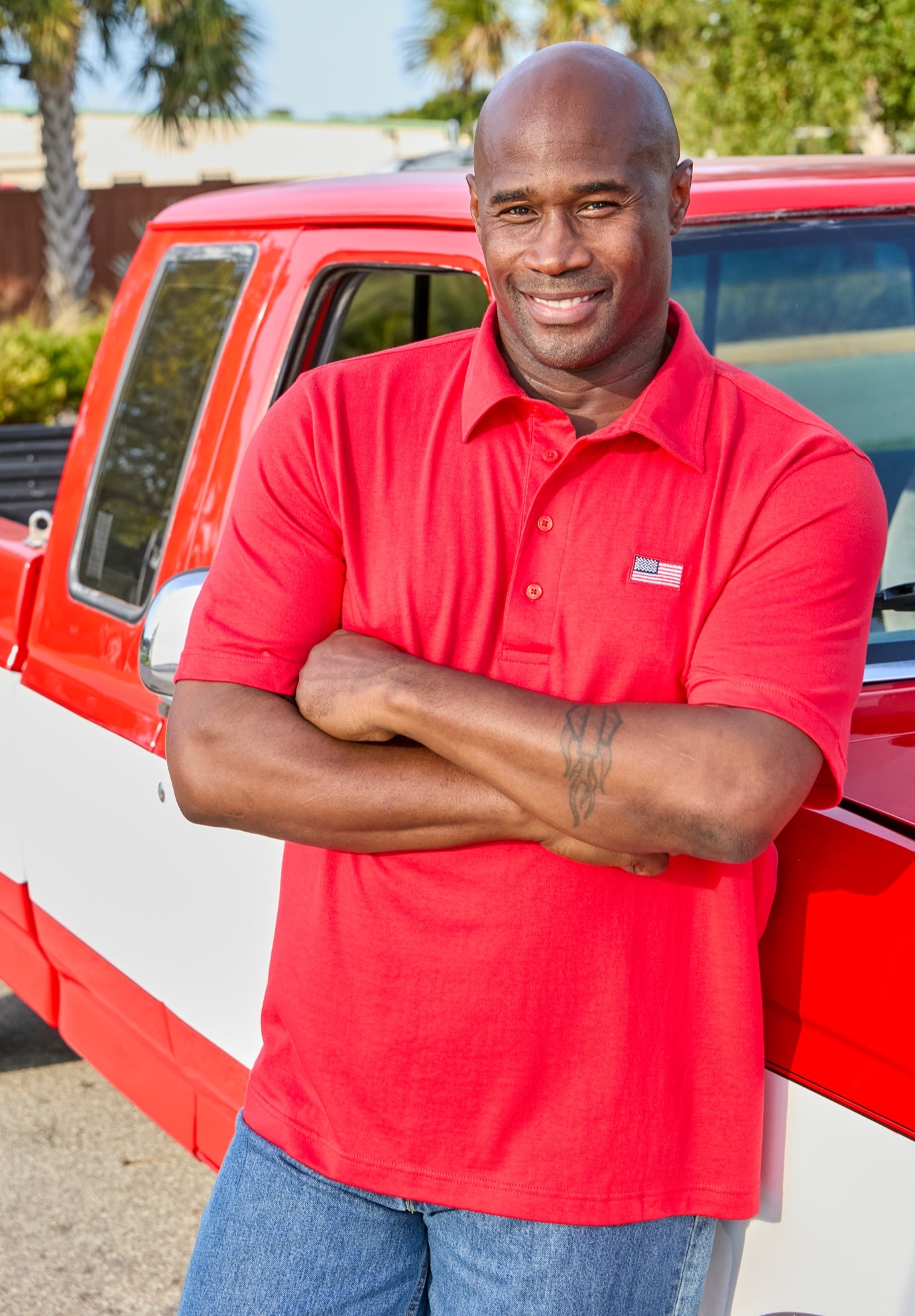 Big and Tall Americana Polo from KingSize image number 0