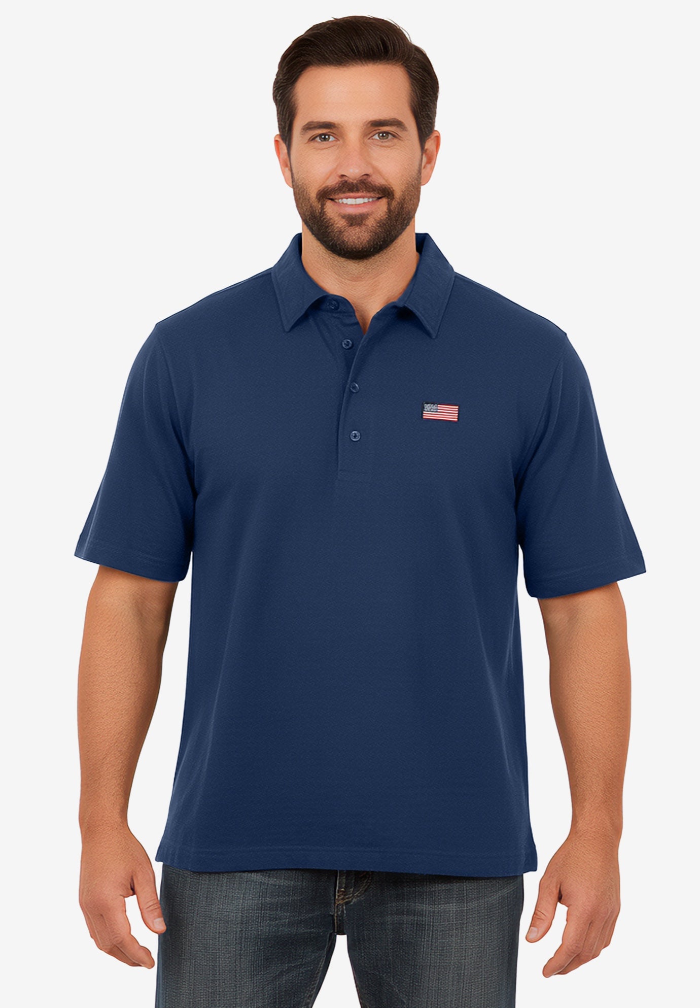 Big and Tall Americana Polo from KingSize image number 1