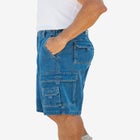 12" Side Elastic Denim Cargo Shorts image number null