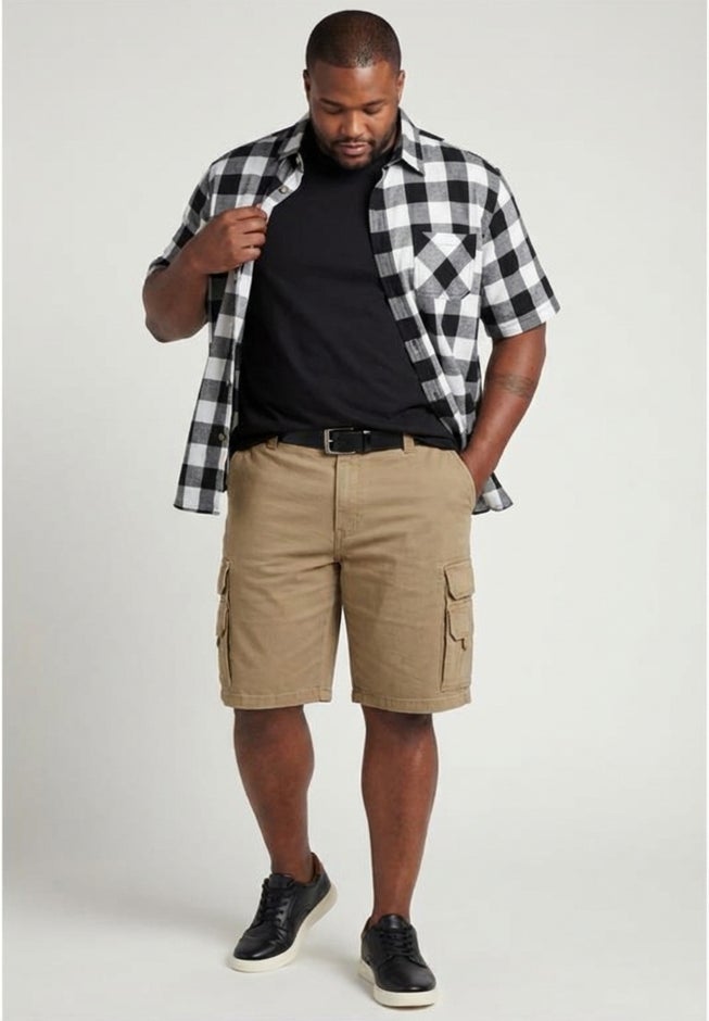 12" Side Elastic Denim Cargo Shorts image number 3