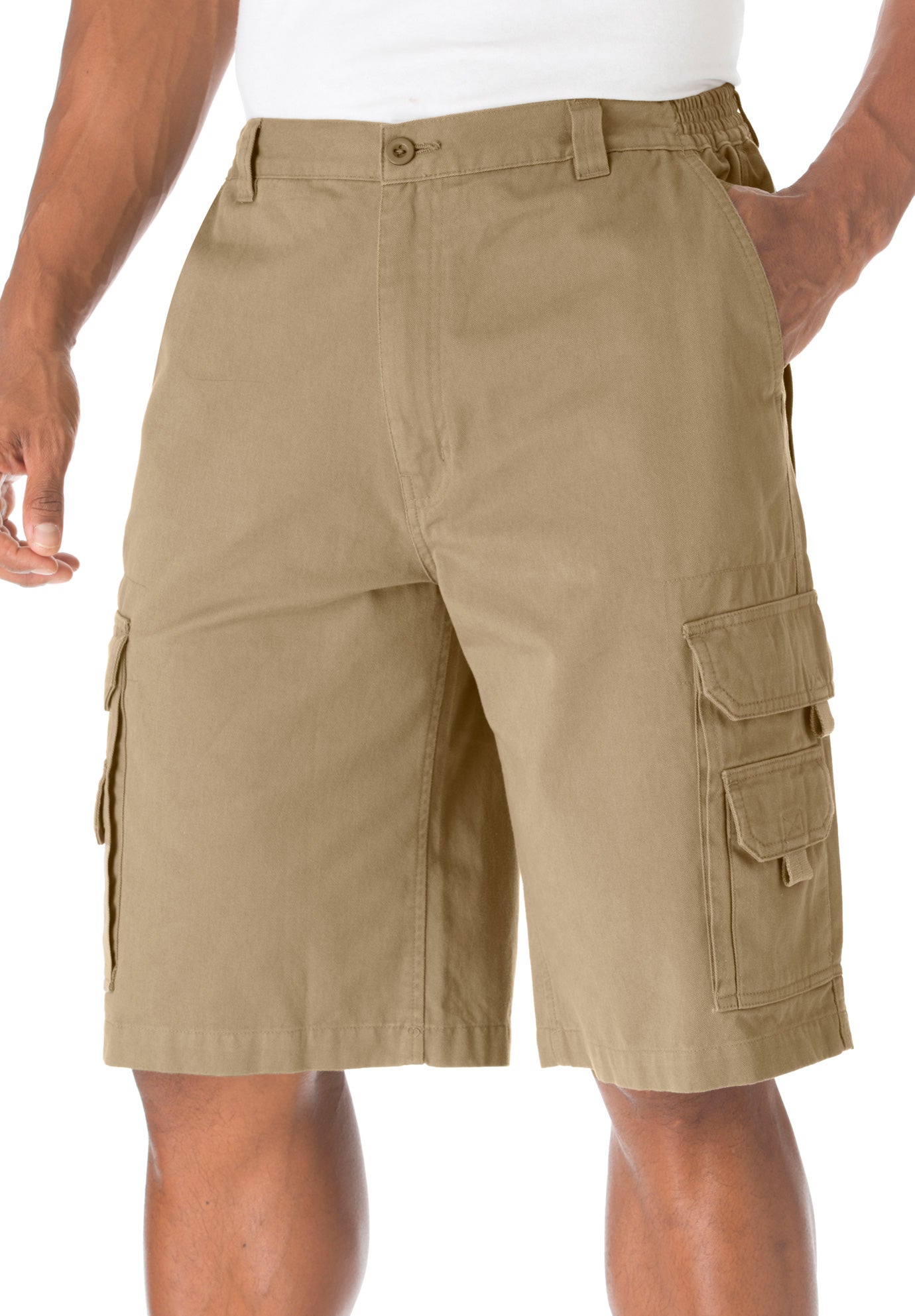 12" Side Elastic Denim Cargo Shorts image number 0