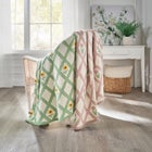 Knitted Chenille Flowers Throw image number null