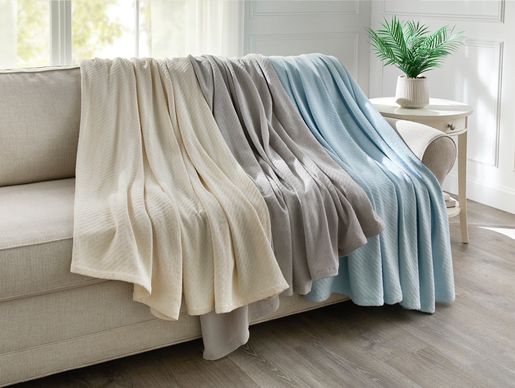 Organic Cotton Herringbone Blanket image number 2