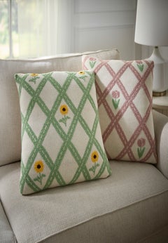 Knitted Chenille Flower Pillow