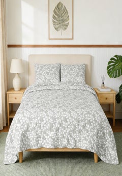 3-Pc. Reversible Leaves Jacquard Quilt Set