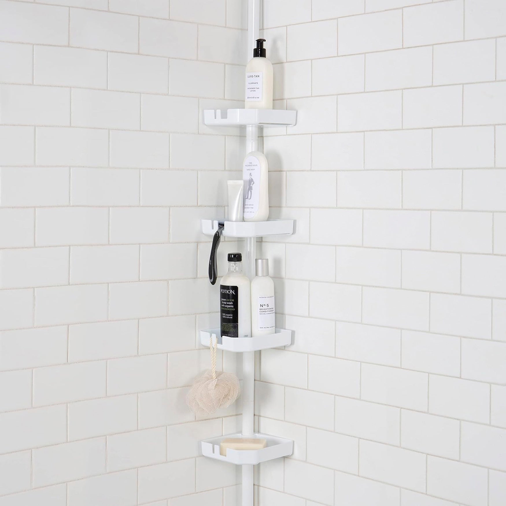 4-Tier Tension Corner Shower Caddy image number 0