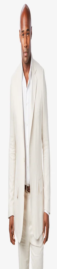 Linen Blend Two-Button Suit Jacket