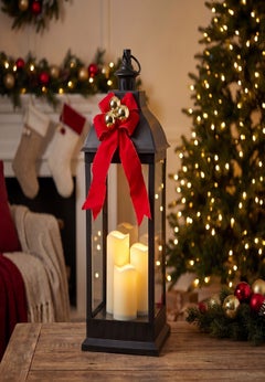 24"H Pre-lit Candle lantern