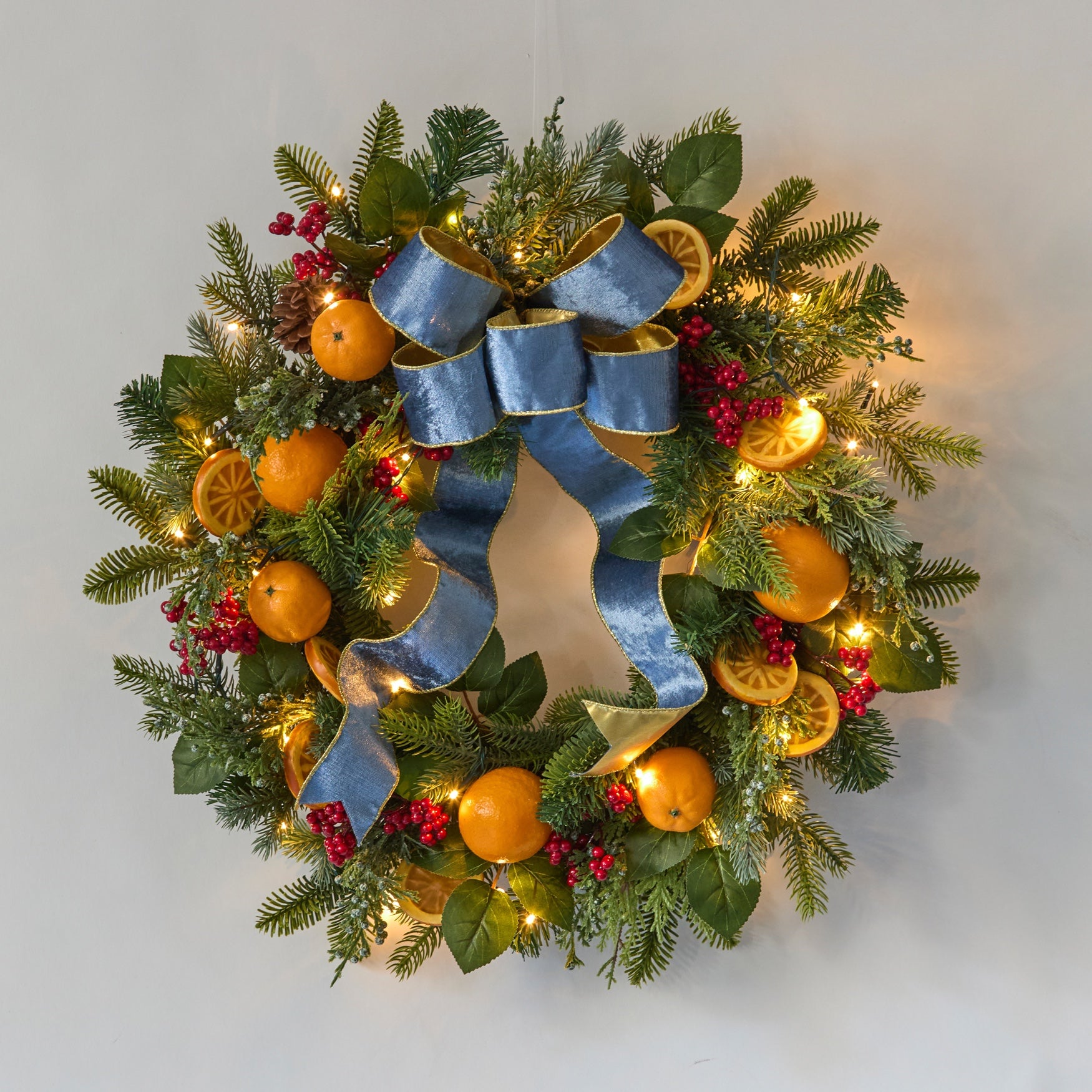24" Pre-Lit Indigo Harvest Garland image number 0