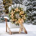 24" Pre-lit Nobel Gold Wreath image number 6