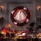 20" Pre-Lit Ghost Wreath image number null