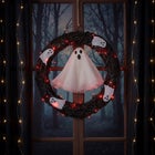 20" Pre-Lit Ghost Wreath image number null