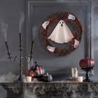 20" Pre-Lit Ghost Wreath image number null