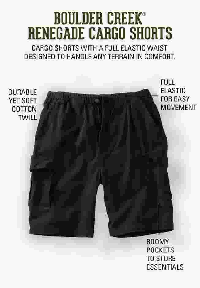 Renegade 9" Full Elastic Waist Cargo Shorts image number 4