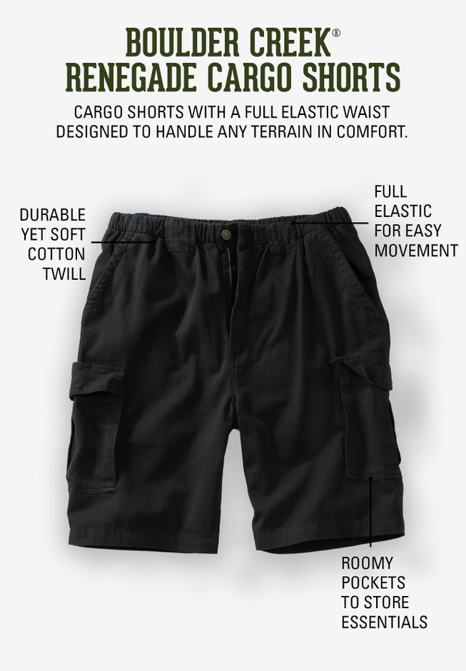 Renegade 9" Full Elastic Waist Cargo Shorts image number 3