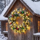 Oversized 48" Diam Pre-lit Pre-decorated Wreath image number 1