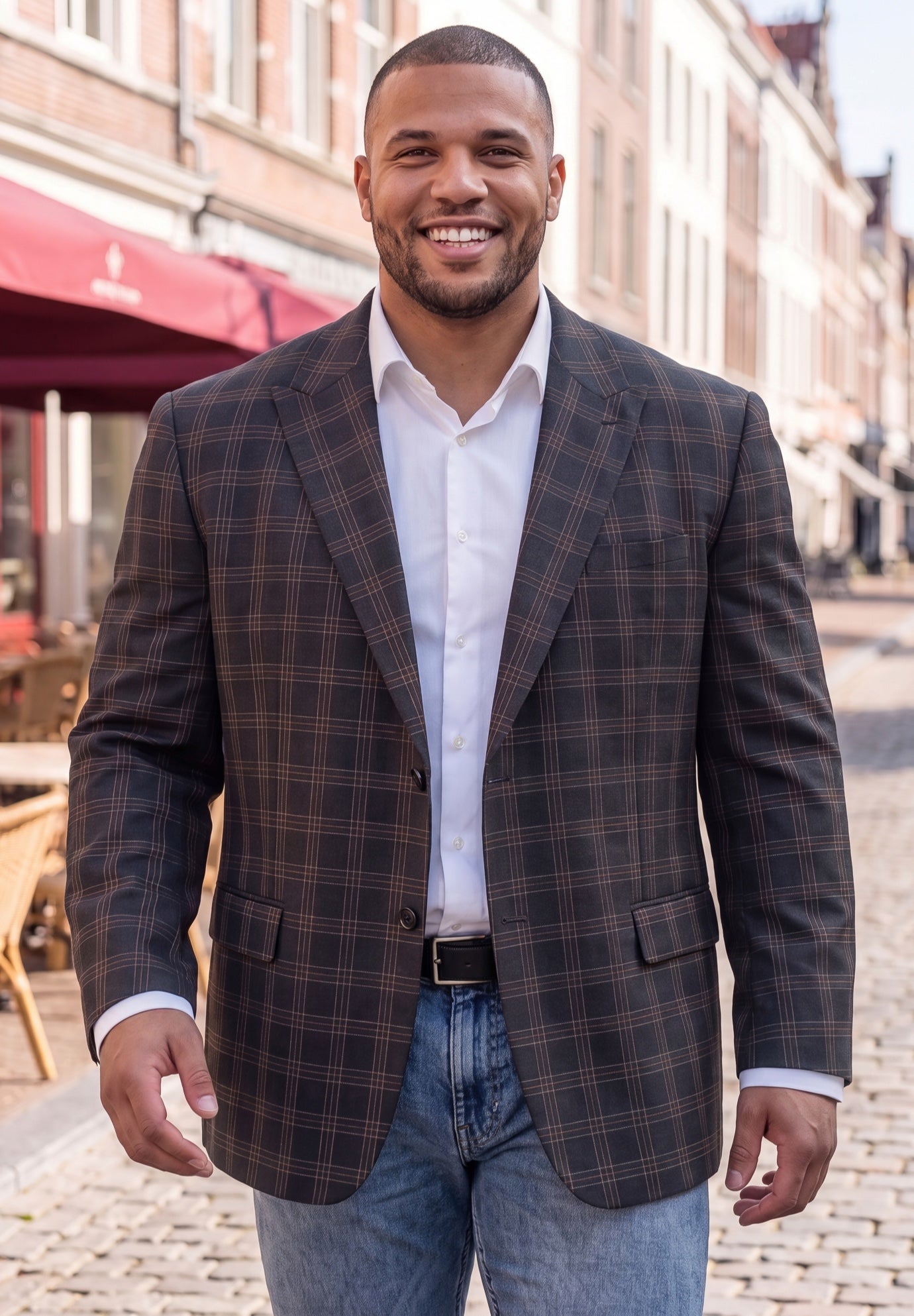 Black Plaid Sport Coat image number 1