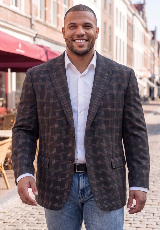 Black Plaid Sport Coat image number 1