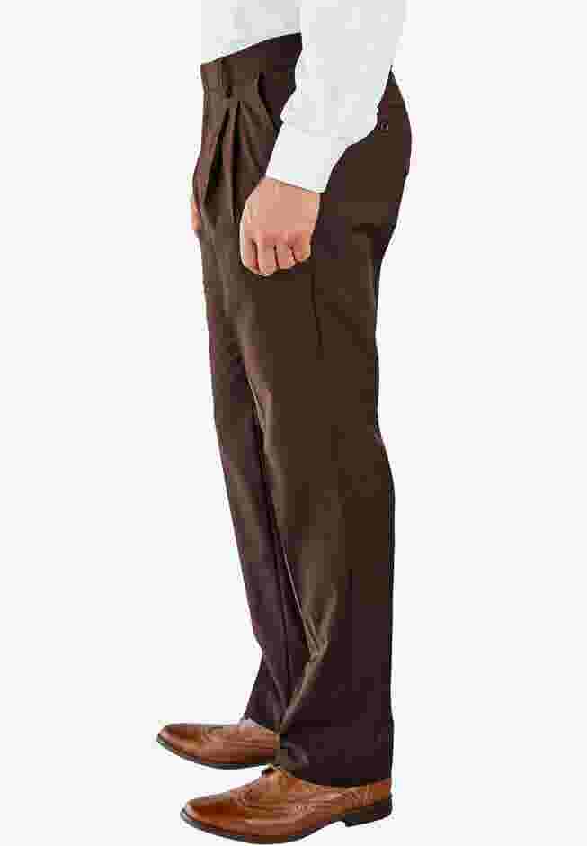 No Hassle Classic Fit Expandable Waist Double-Pleat Dress Pants image number 2