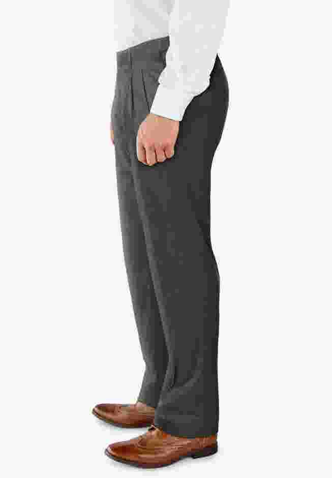 No Hassle Classic Fit Expandable Waist Double-Pleat Dress Pants image number 2