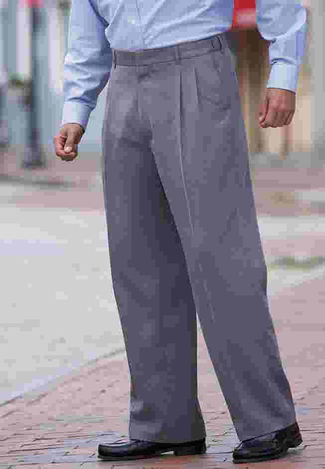 No Hassle Classic Fit Expandable Waist Double-Pleat Dress Pants image number 6