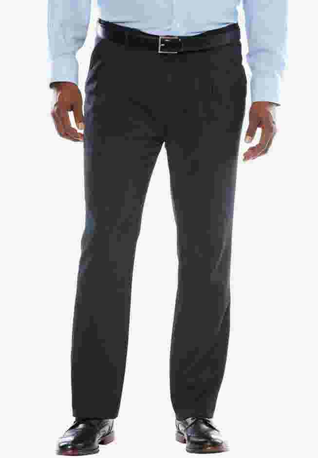 No Hassle Classic Fit Expandable Waist Double-Pleat Dress Pants image number 0