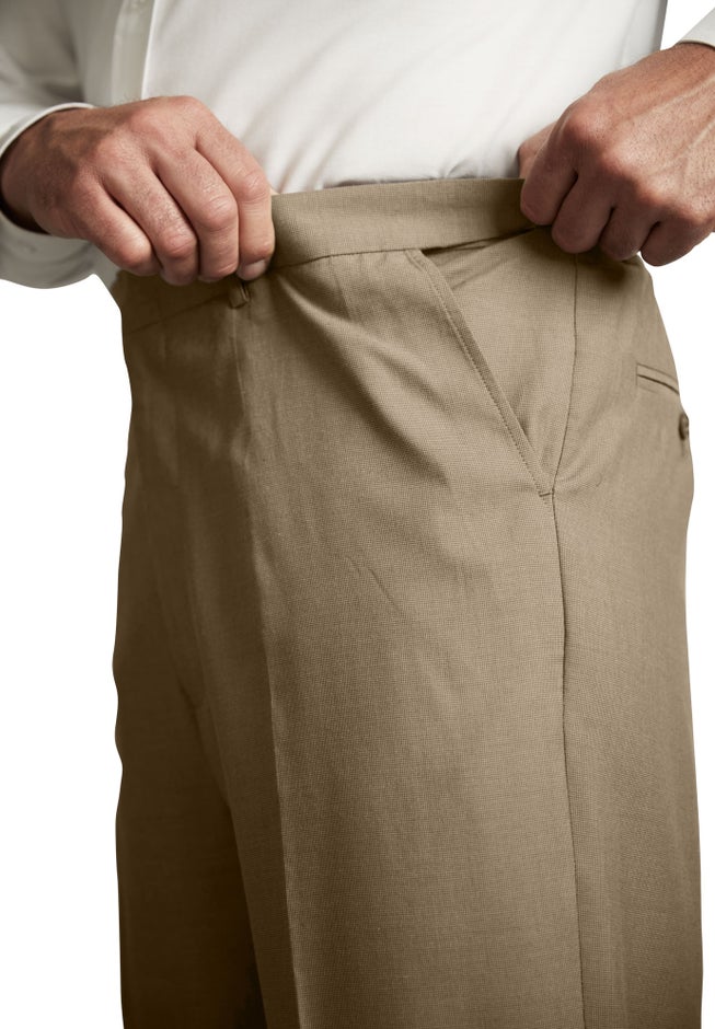 KS Signature No Hassle Classic Fit Expandable Waist Plain Front Dress Pants image number 2