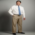 KS Signature No Hassle Classic Fit Expandable Waist Plain Front Dress Pants image number null