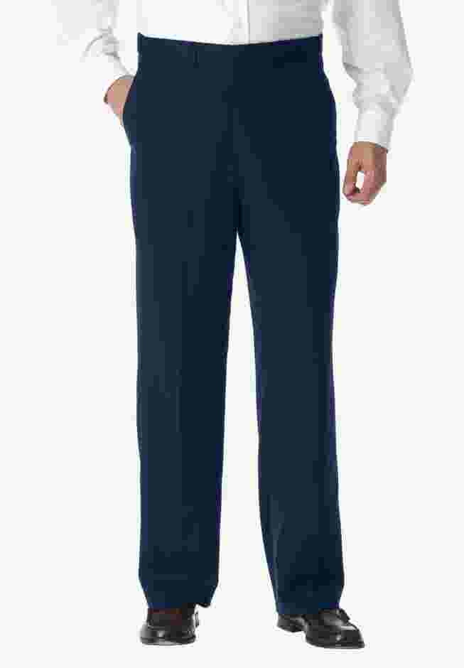 KS Signature No Hassle Classic Fit Expandable Waist Plain Front Dress Pants image number 0