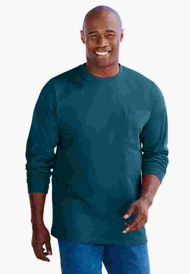 Heavyweight Crewneck Long-Sleeve Pocket T-Shirt image number 1