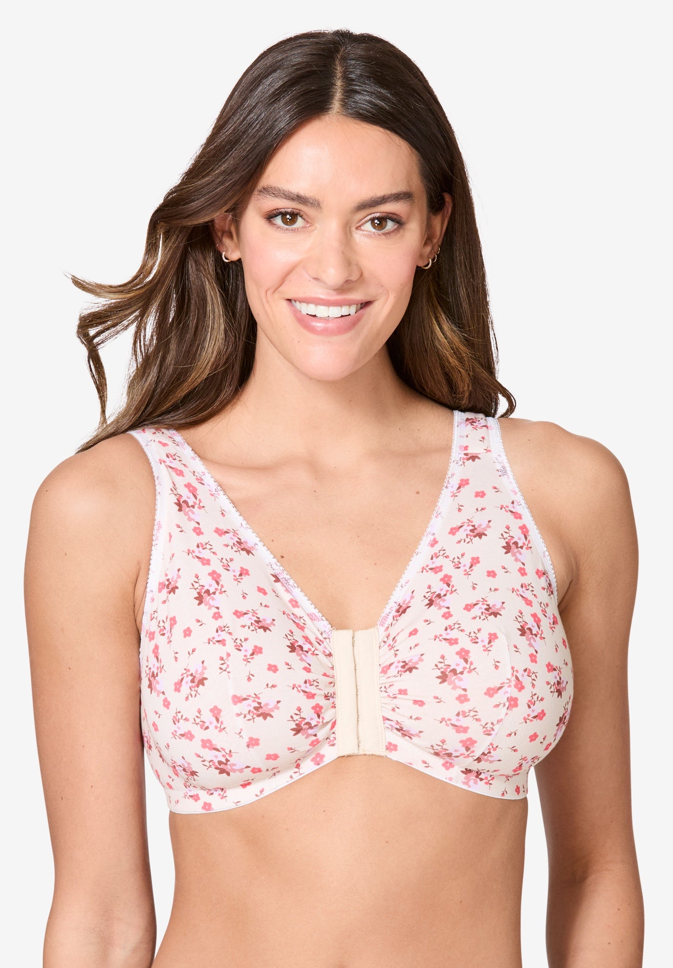Leading Lady® Meryl Cotton Front-Close Wireless Bra image number 0