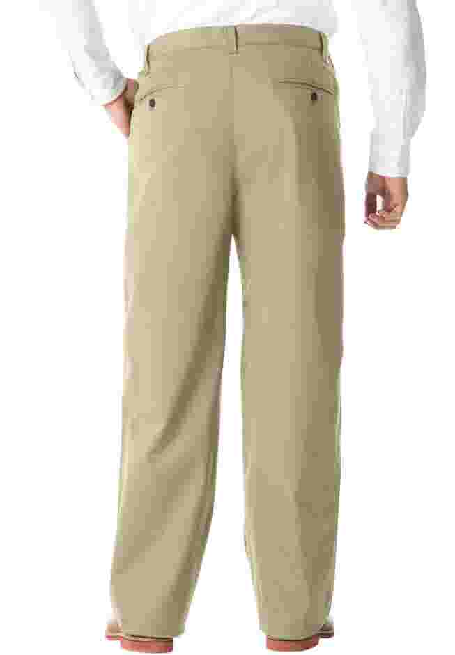 Wrinkle-Free Double-Pleat Pant with Side-Elastic Waist image number 1