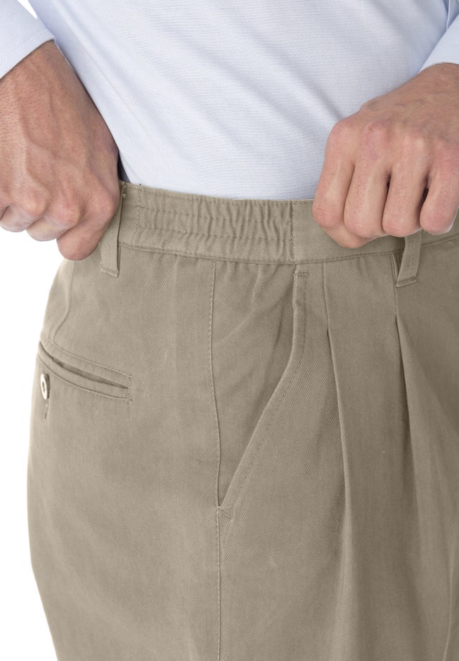 Wrinkle-Free Double-Pleat Pant with Side-Elastic Waist image number 2