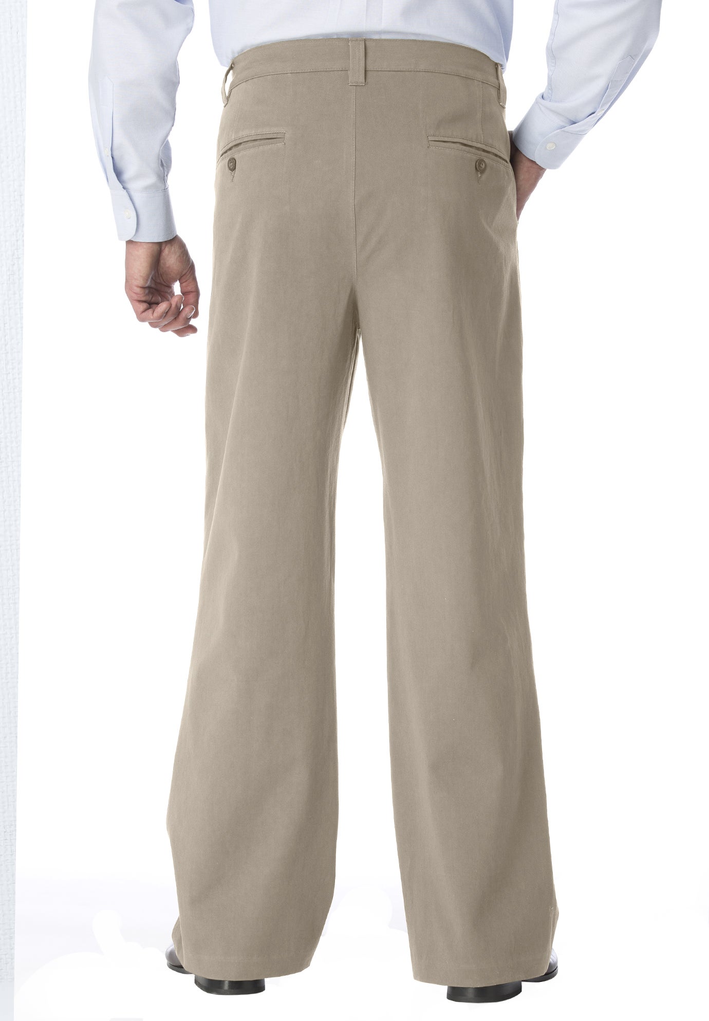 Wrinkle-Free Double-Pleat Pant with Side-Elastic Waist image number 1