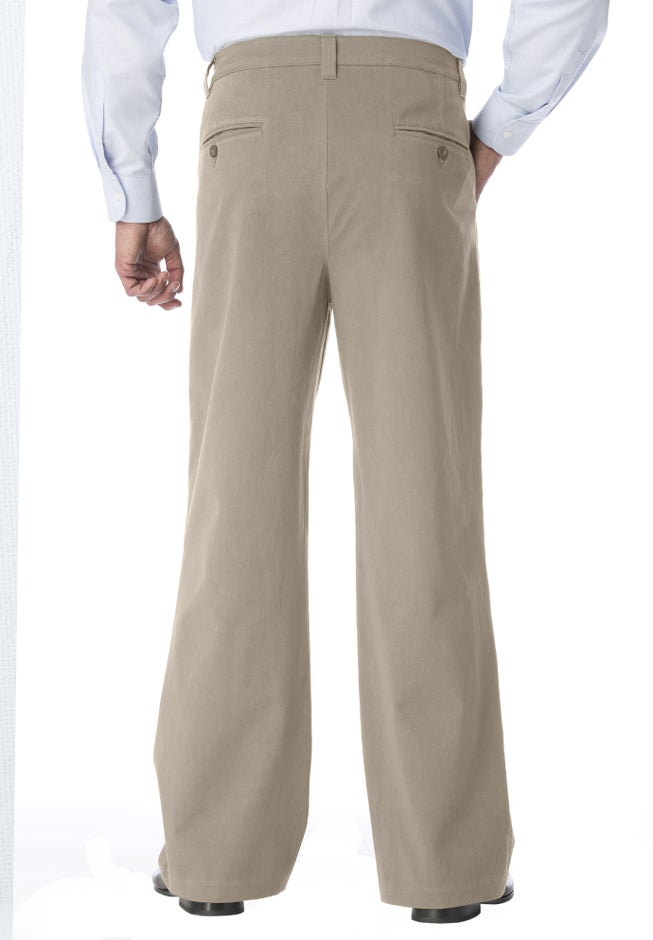 Wrinkle-Free Double-Pleat Pant with Side-Elastic Waist image number 1