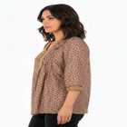 Plus Size Juliet Lace Trim Button-Down Shirt image number null