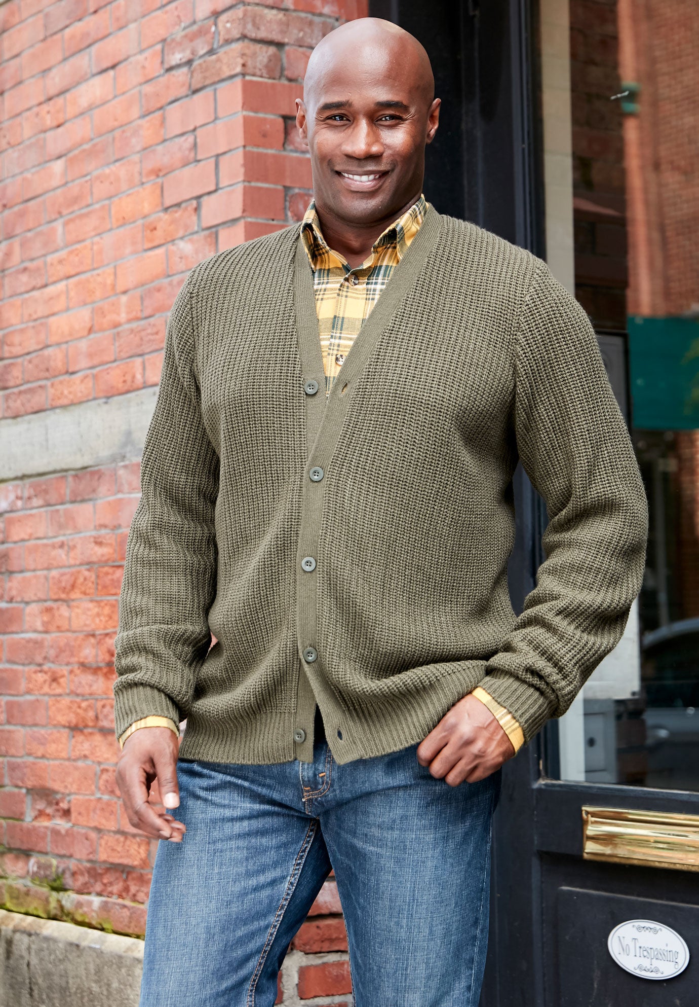 Shaker Knit V-Neck Cardigan Sweater image number 2