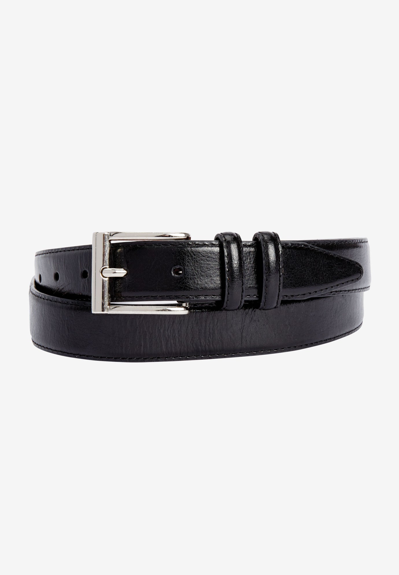 Synthetic Leather Belt with Classic Stitch Edge image number 0