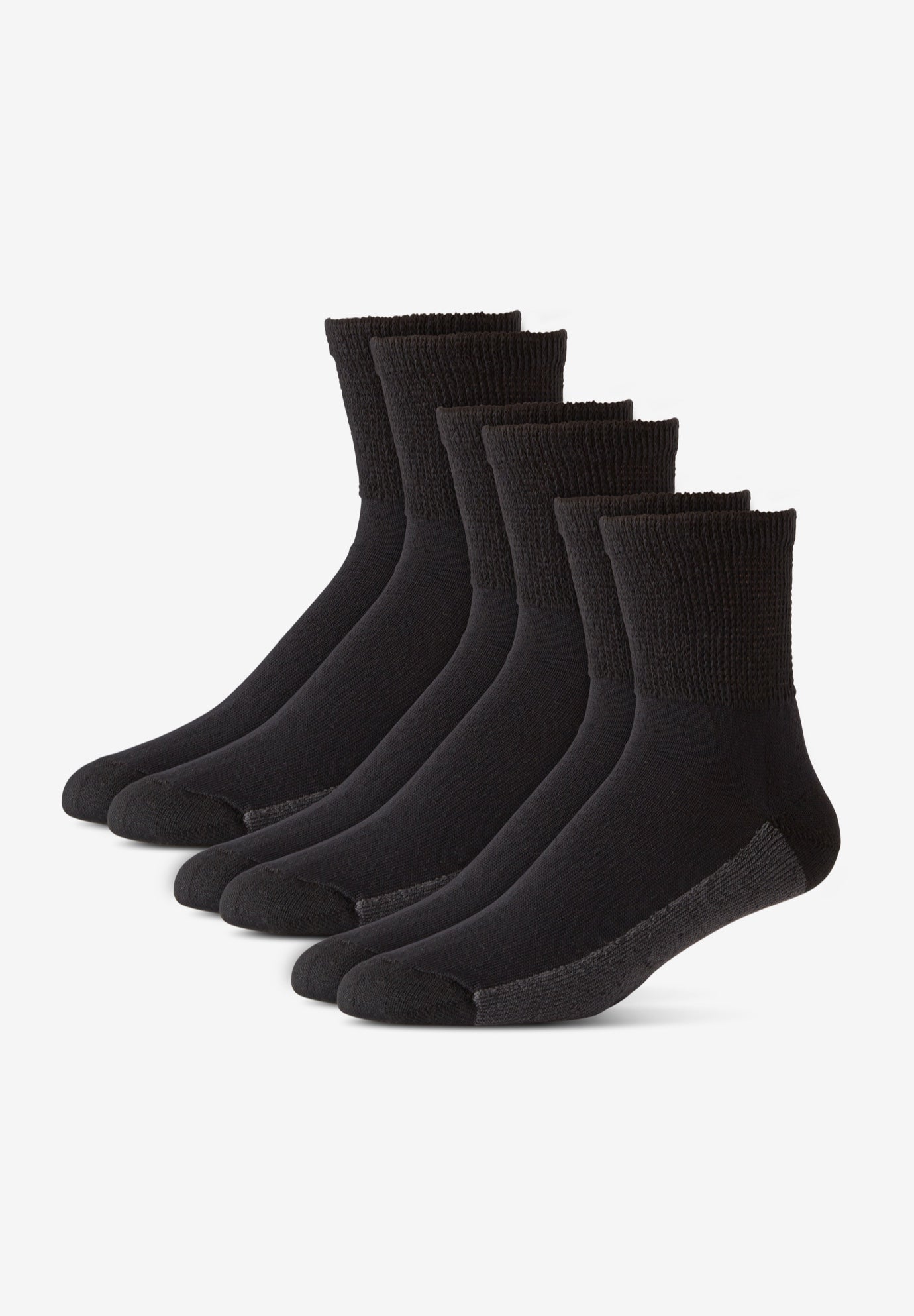 1/4 Length Cushioned Crew Socks 3-Pack image number 0