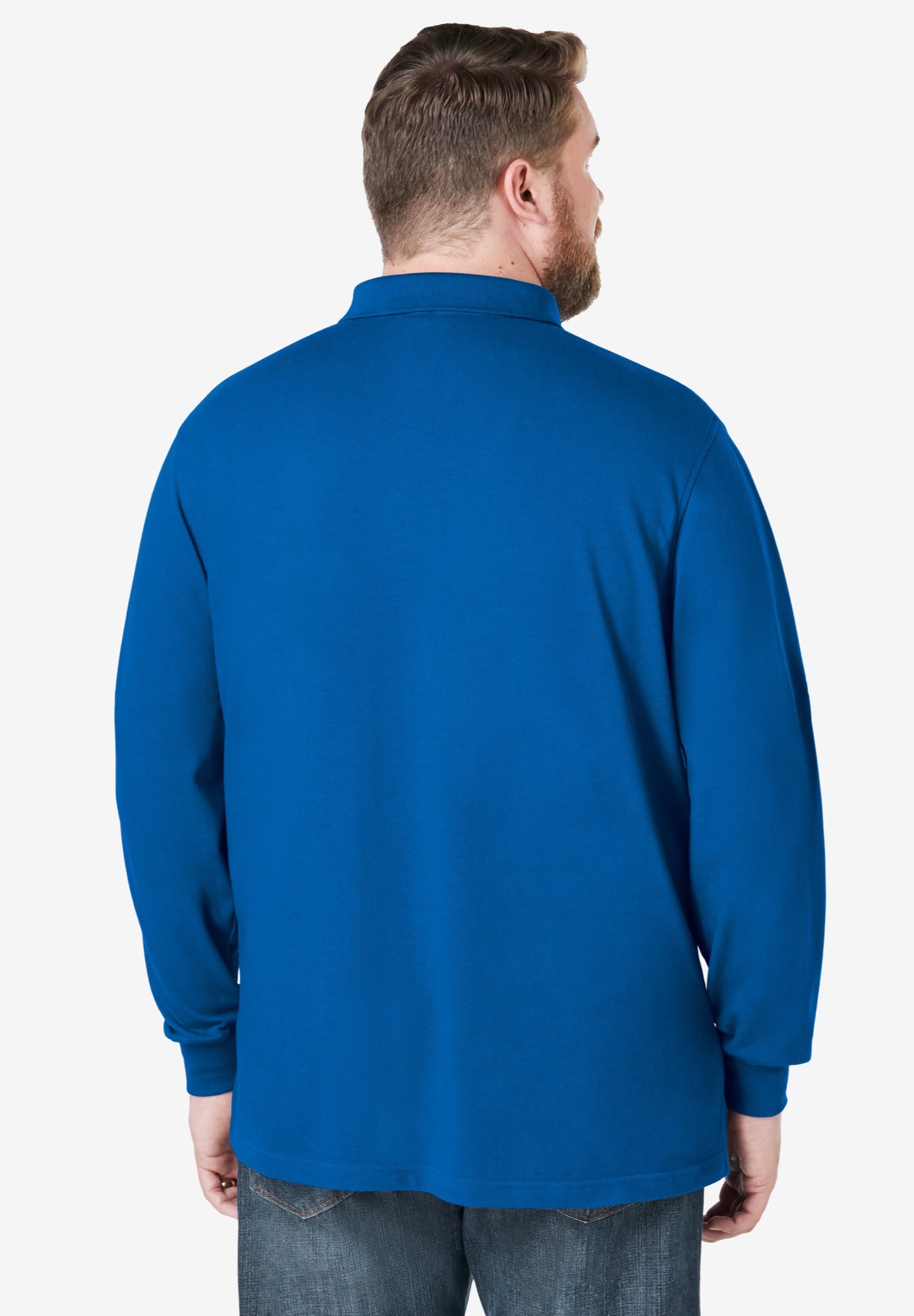 Long-Sleeve Shrink-Less™ Cotton Polo Shirt image number 1