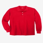Long-Sleeve Shrink-Less&trade; Cotton Polo Shirt image number null