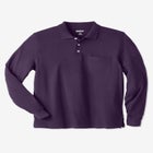 Long-Sleeve Shrink-Less&trade; Cotton Polo Shirt image number null
