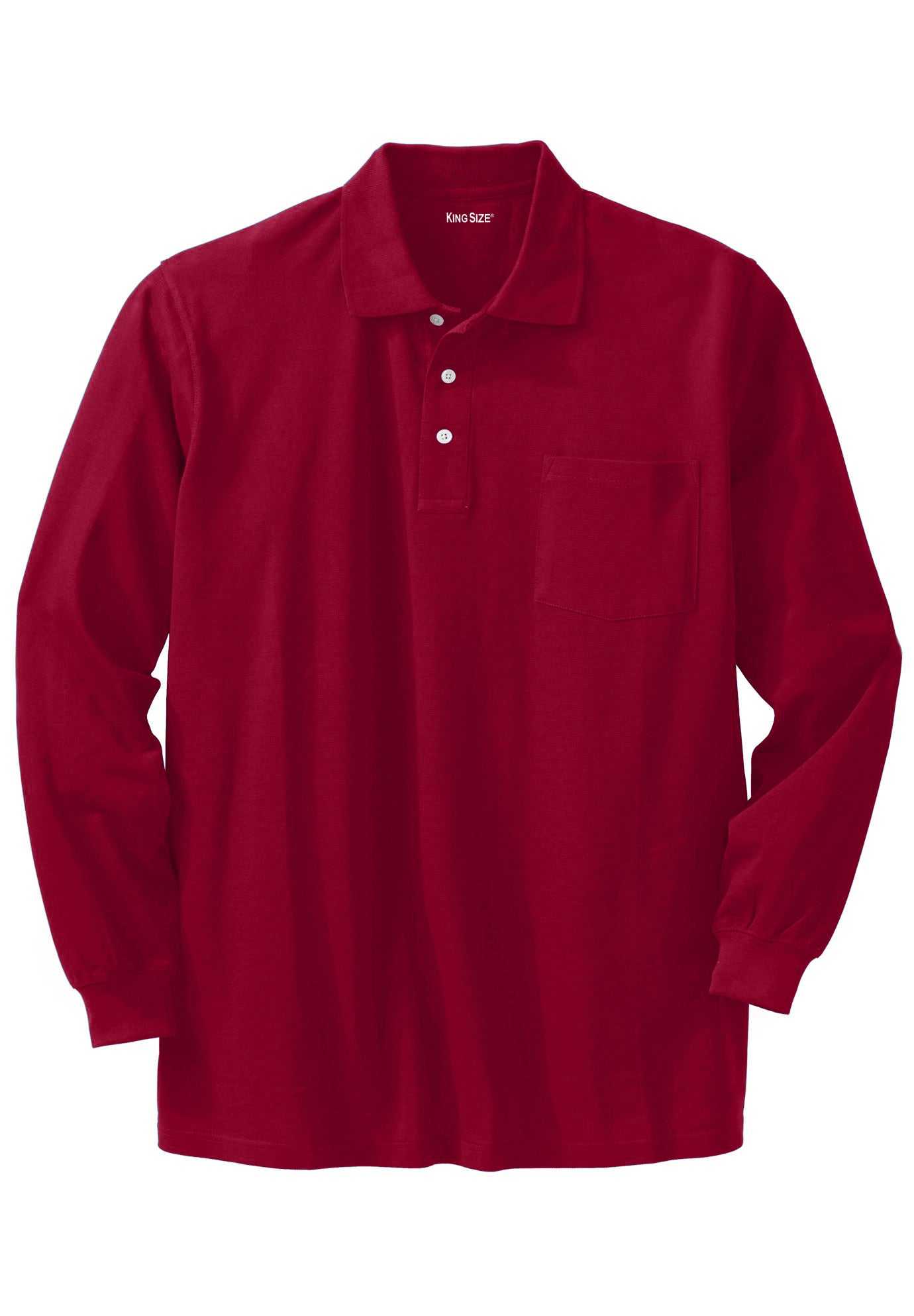 Long-Sleeve Shrink-Less™ Cotton Polo Shirt image number 0