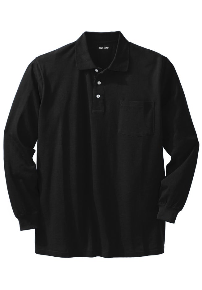 Long-Sleeve Shrink-Less™ Cotton Polo Shirt image number 0