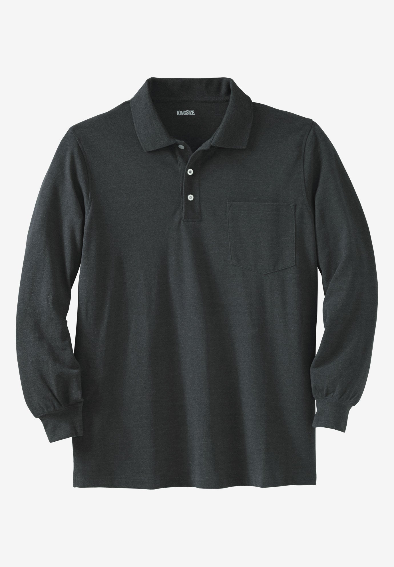 Long-Sleeve Shrink-Less&trade; Cotton Polo Shirt image number 0