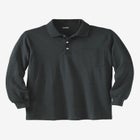 Long-Sleeve Shrink-Less&trade; Cotton Polo Shirt image number null