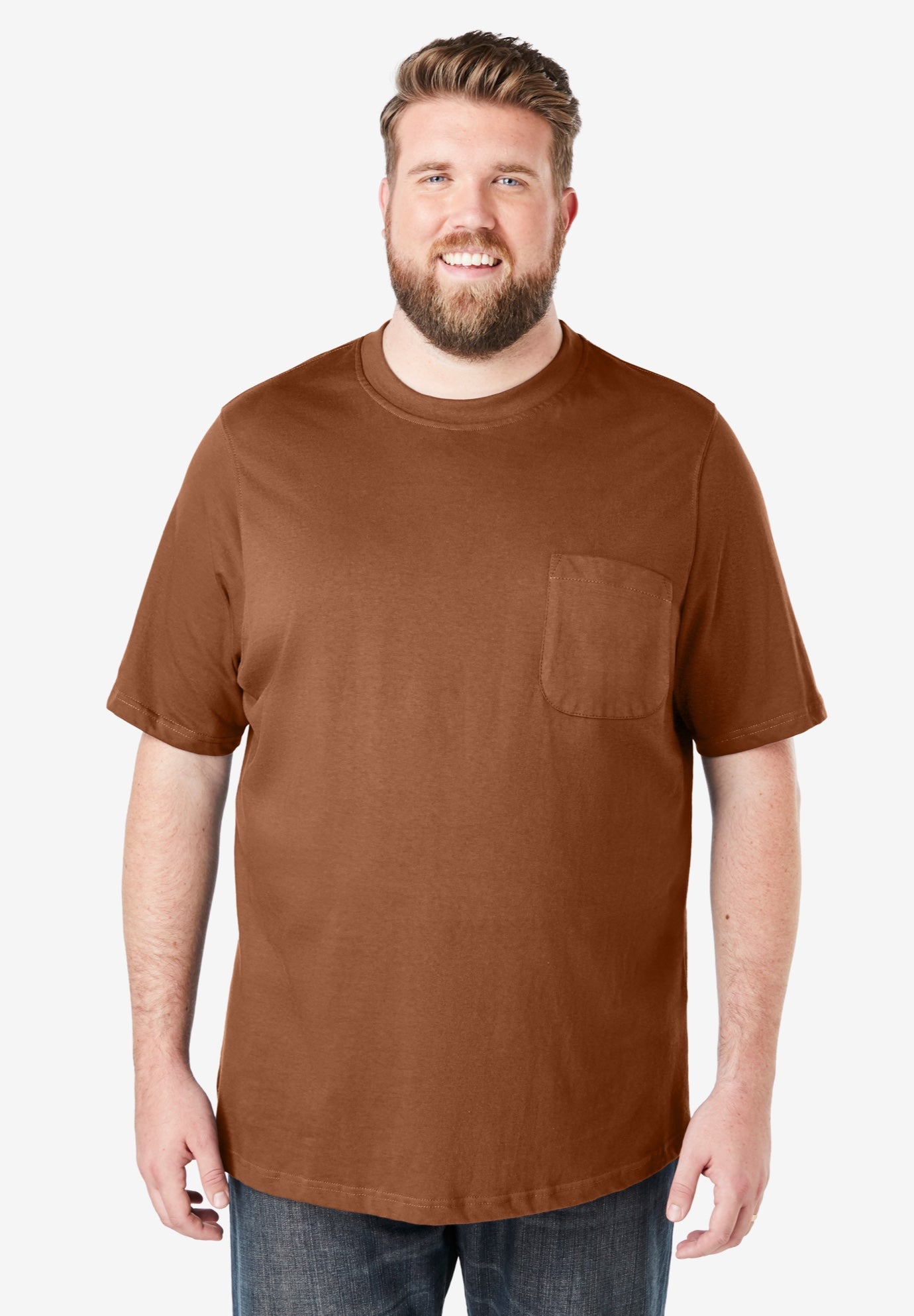 Boulder Creek by KingSize Men’s Big & Tall Heavyweight Pocket Crewneck T-Shirt